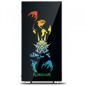 Carcasa Gaming Redragon SteelJaw Pro, MiddleTower, Panou transparent, USB 3.0, 4x 120mm, RGB Led