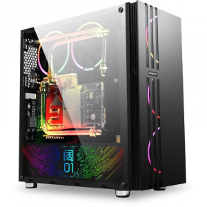 Carcasa Gaming Segotep Fenix 2, USB 3.0, Panou transparent, MiddleTower, Vent. 2x 120mm RGB led