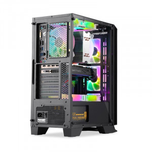 Carcasa Gaming Segotep Synrad 1 Black, USB 3.0, Panou Transparent