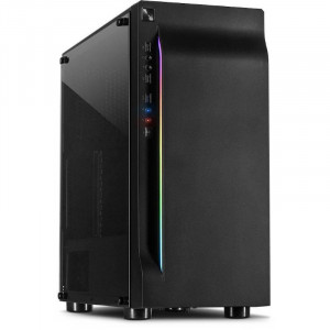 Carcasa Inter-Tech B-42 RGB, MiddleTower, USB 3.0, Panou transparent