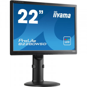 Monitor LCD 22" Iiyama ProLite B2280WSD-B1, 1680x1050, 5ms, VGA, DVI, Cabluri incluse